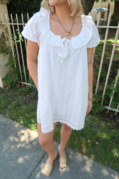 Ava Eyelet Mini-Ivory