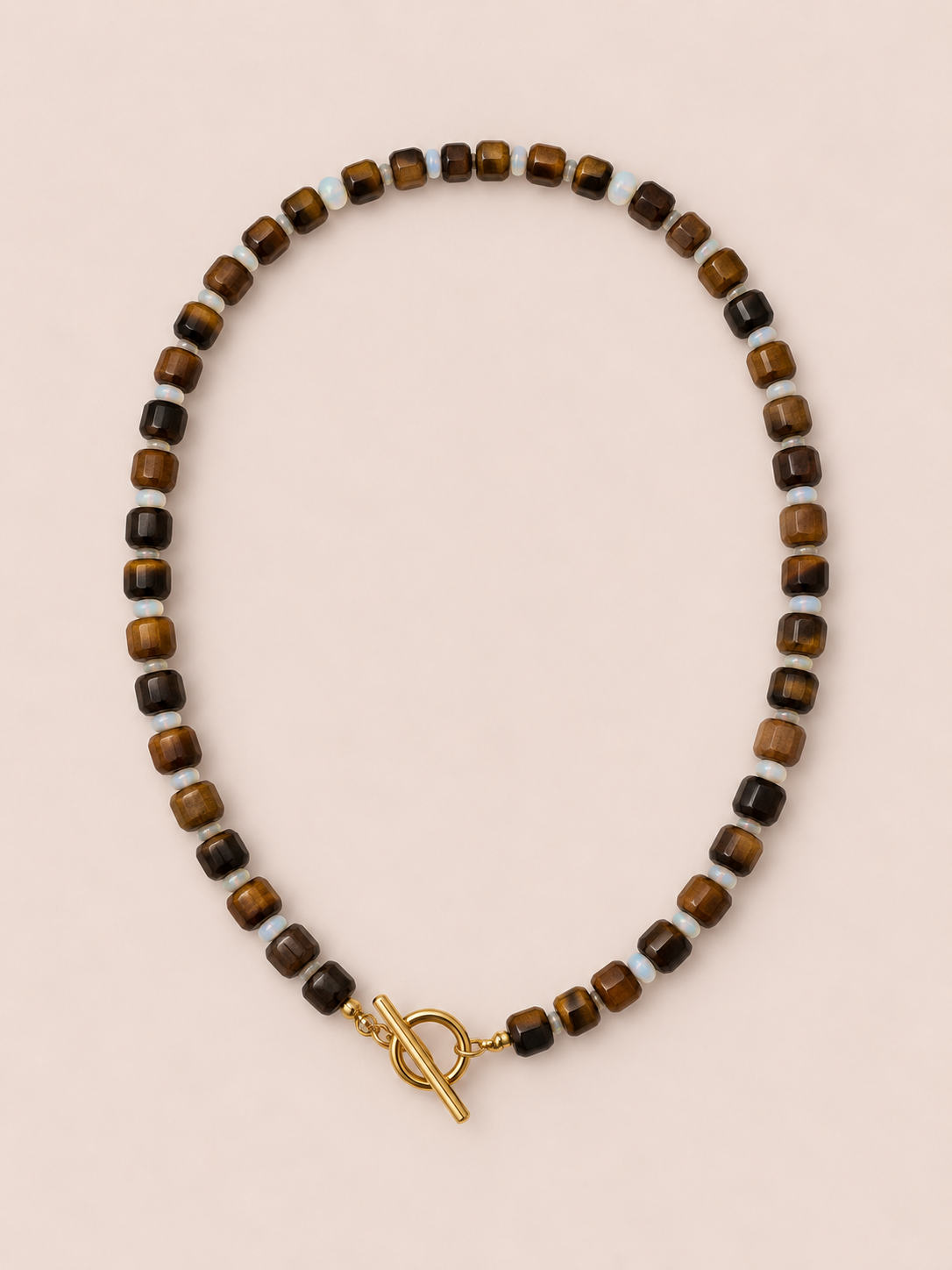 Meant To Be Beaded Toggle Necklace- Brown Combo