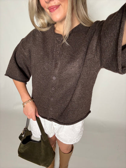 Monica Cardigan-Chocolate
