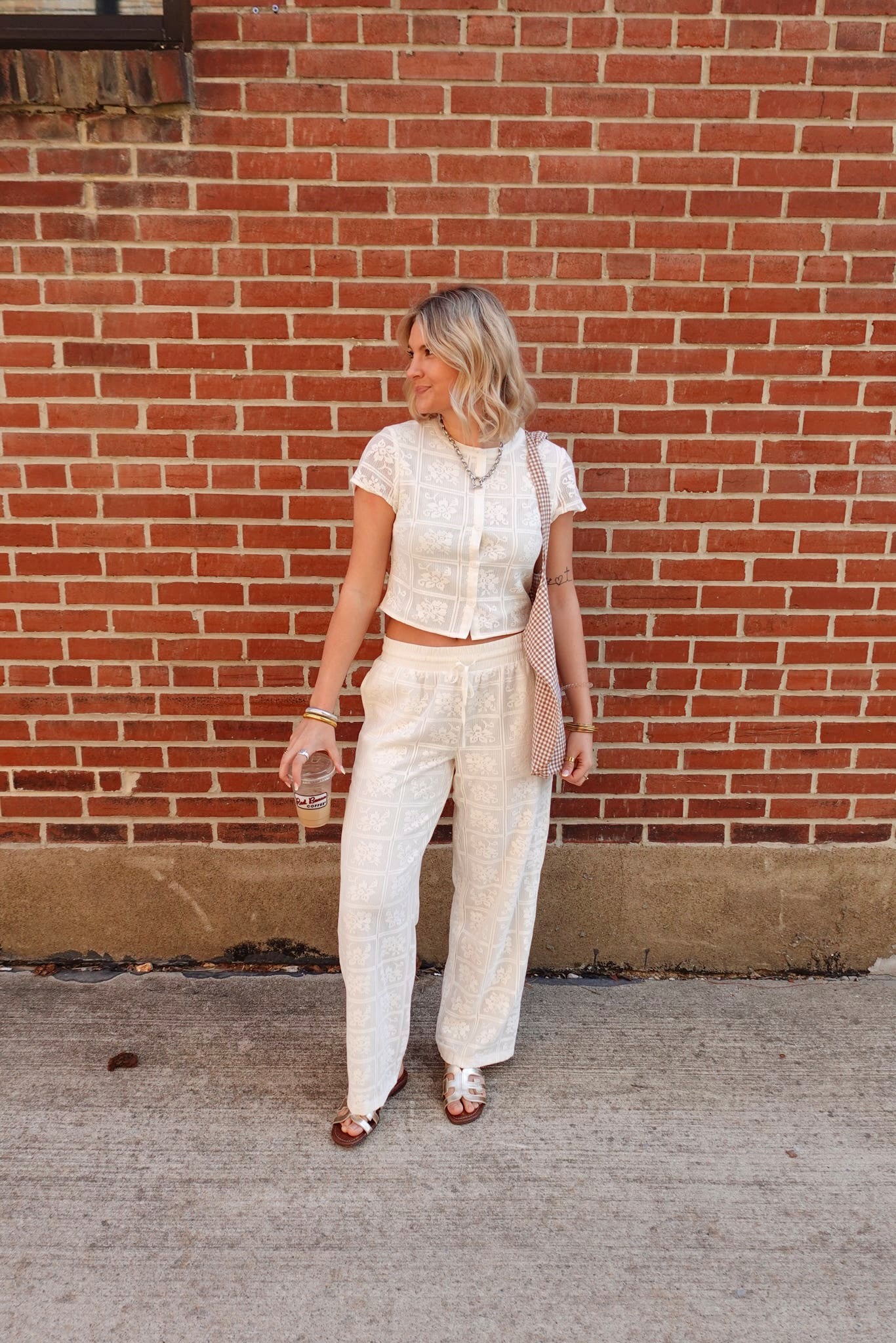Carla Crochet Wide Leg Pants- Ivory