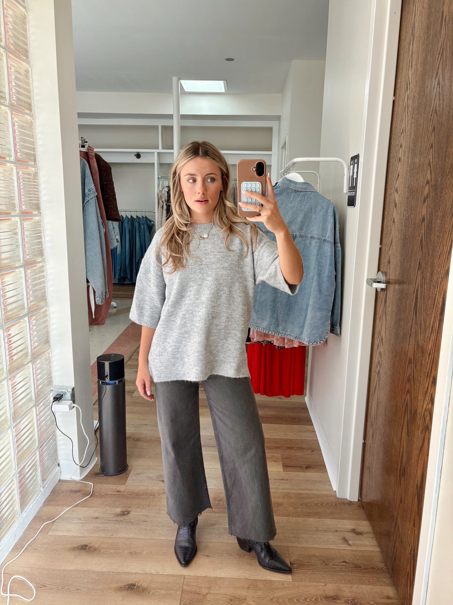Margot Sweater Tee- Heather Grey