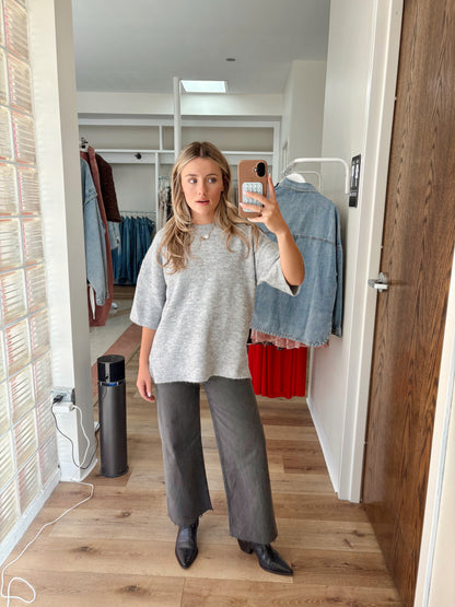 Margot Sweater Tee- Heather Grey