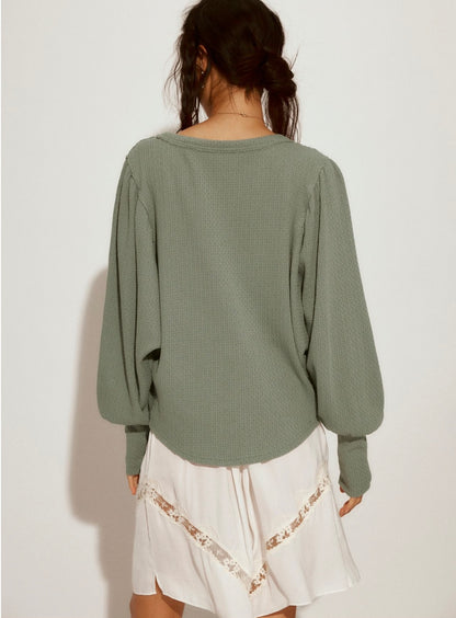 Quinn Knit Top- Jade Ash