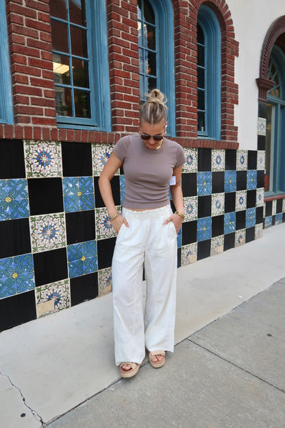 Days End Linen Pull On- Clean Ivory