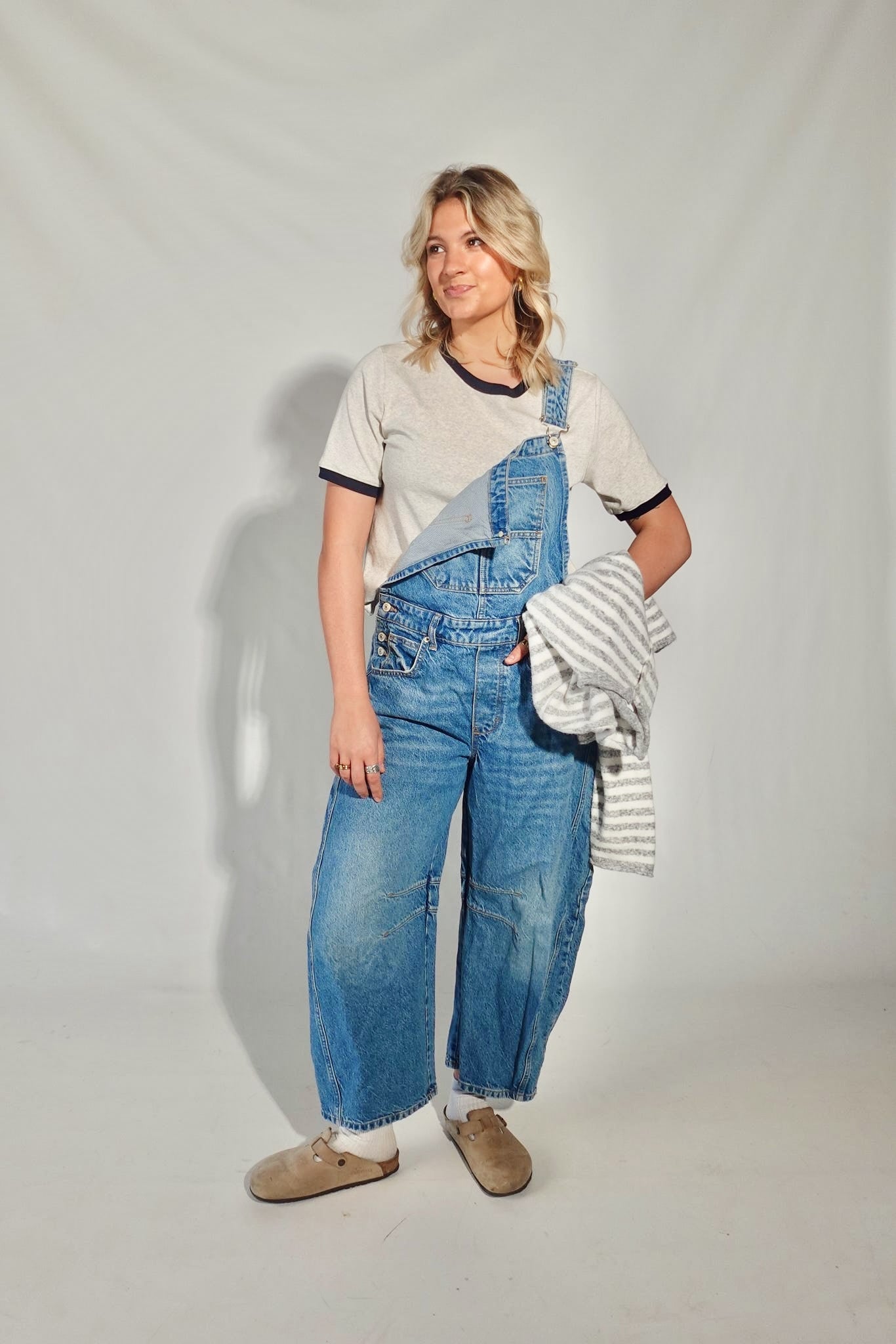 Ringer Tee- Heather Grey/Navy