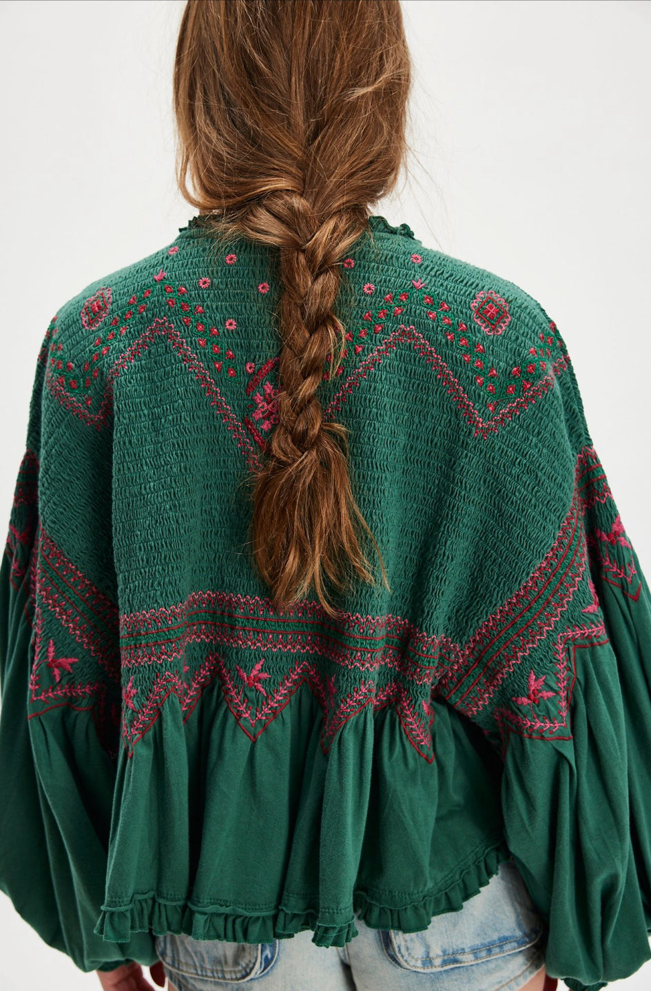 Holly Long Sleeve Knit Top-Green Combo