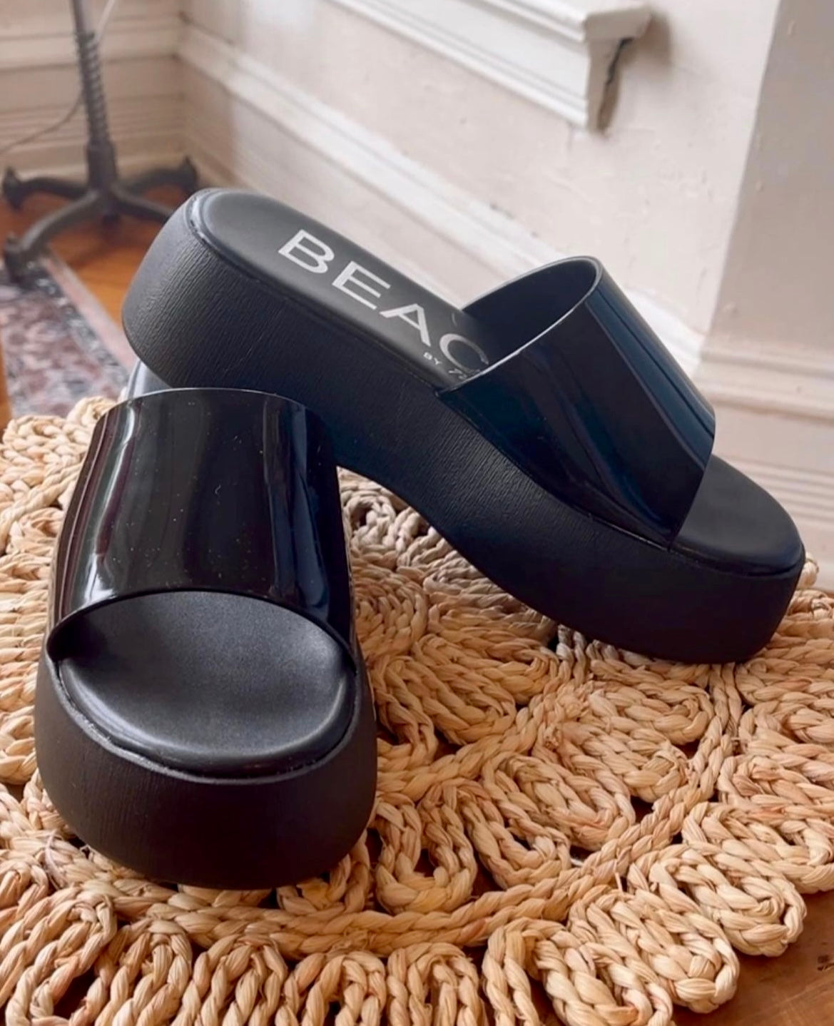 Solar Platform Sandal- Black