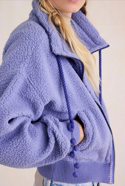 Alpine Sherpa Zip-Up- Periwinkle