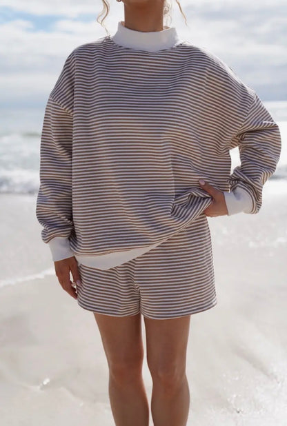 Sunkissed Shorts- Brown & White