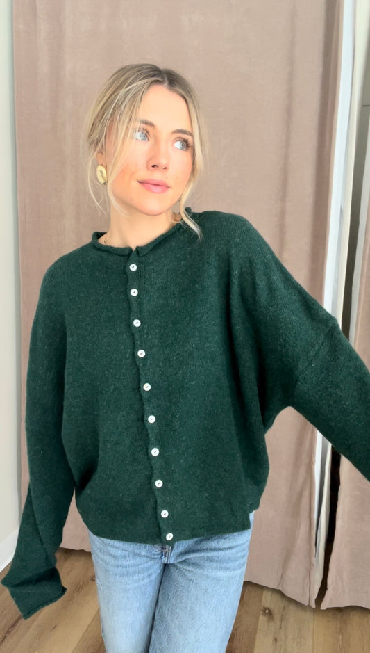 Piper Cardigan- Forest Green