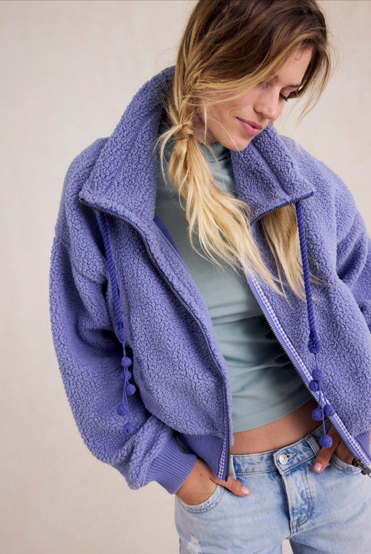 Alpine Sherpa Zip-Up- Periwinkle