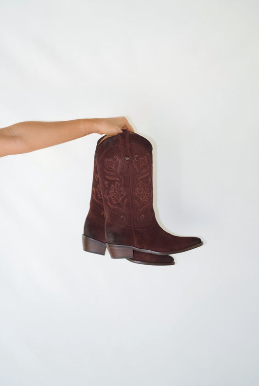 Rue Western Boots- Cafe Noir Suede