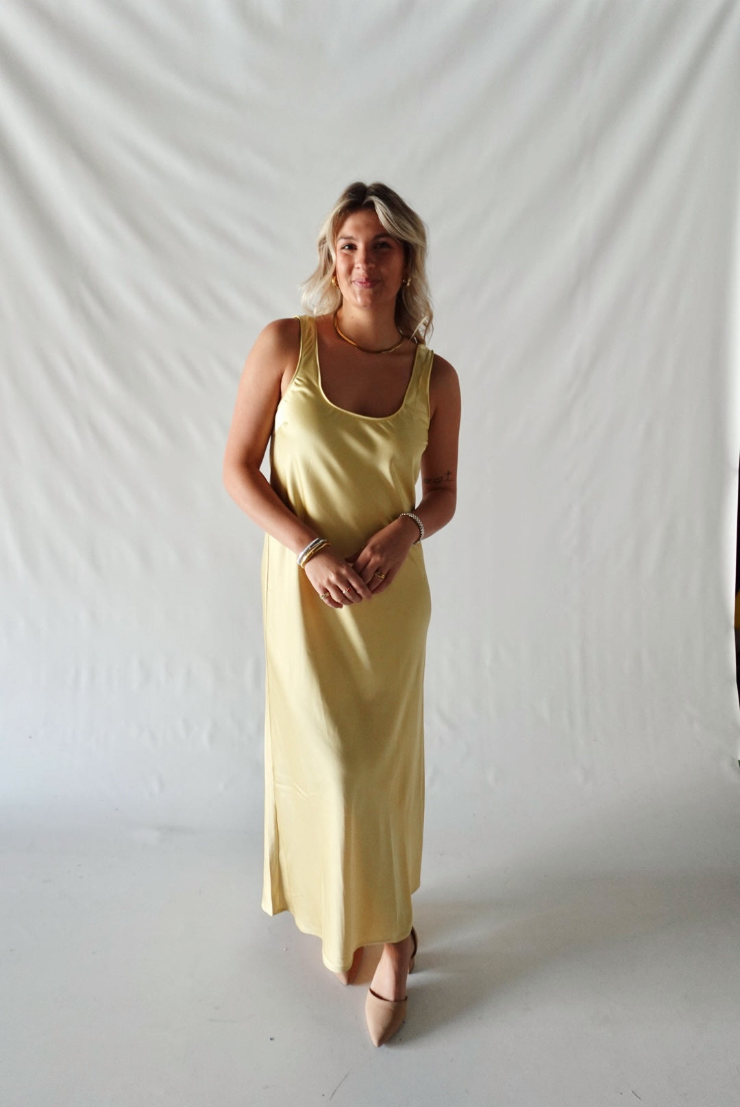 Mirelle Slip Dress-Yellow