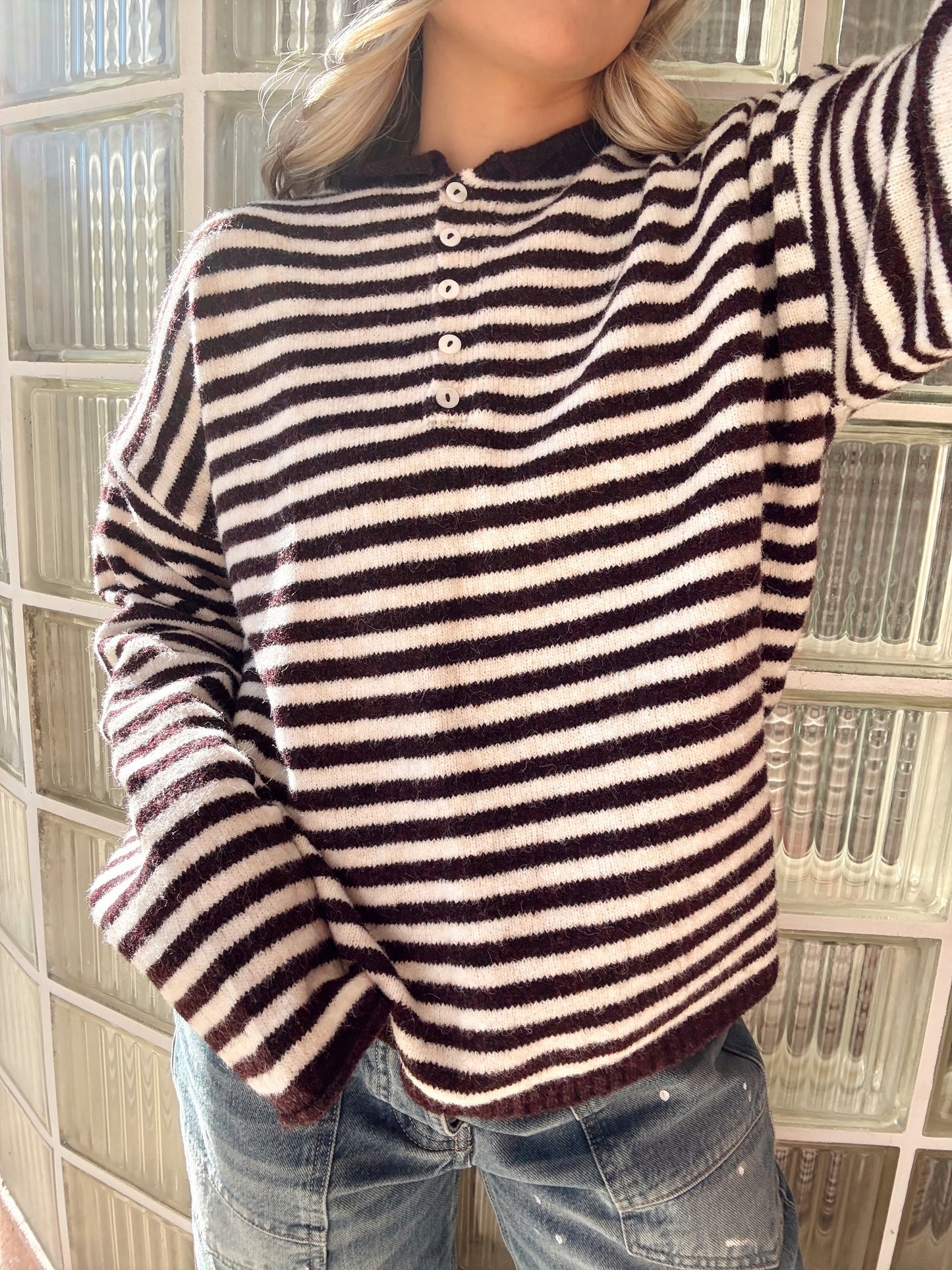 Piper Henley -  Striped Dark Wine