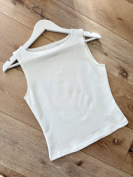 Sidney Knit Tank- White