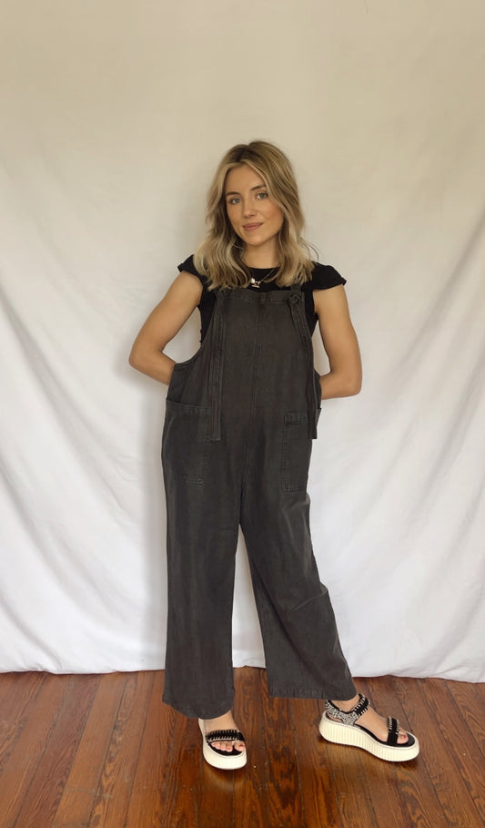 Mother May I Tencel Jumpsuit- Washed Black