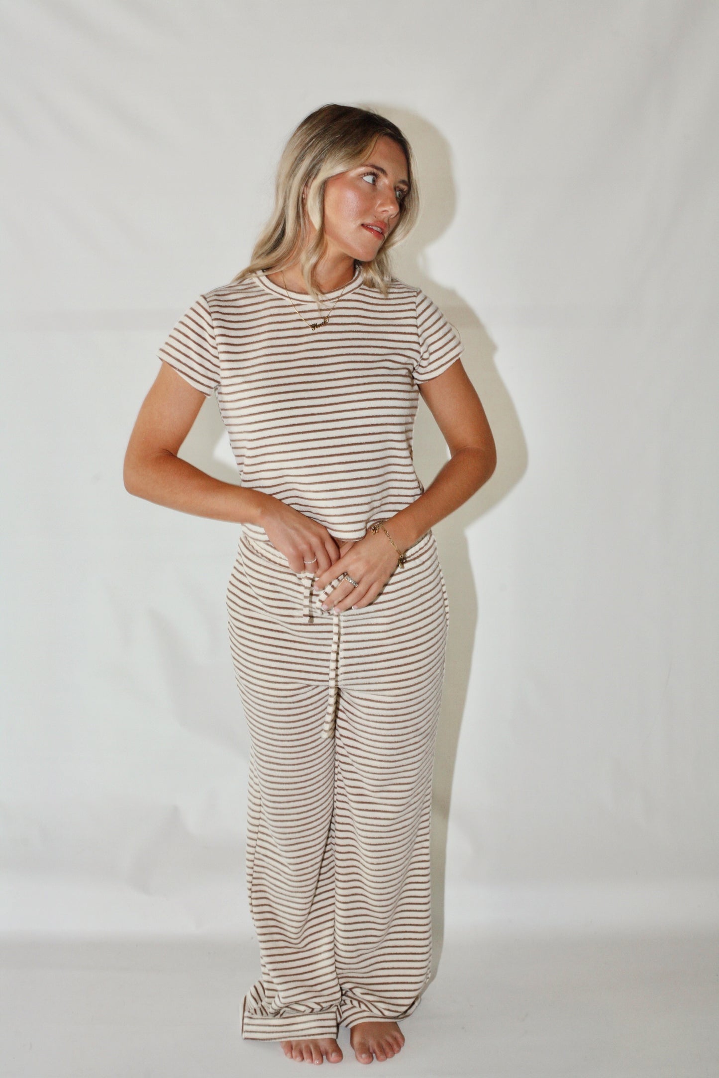 Jetsetter Striped Pants- Cream/Mocha
