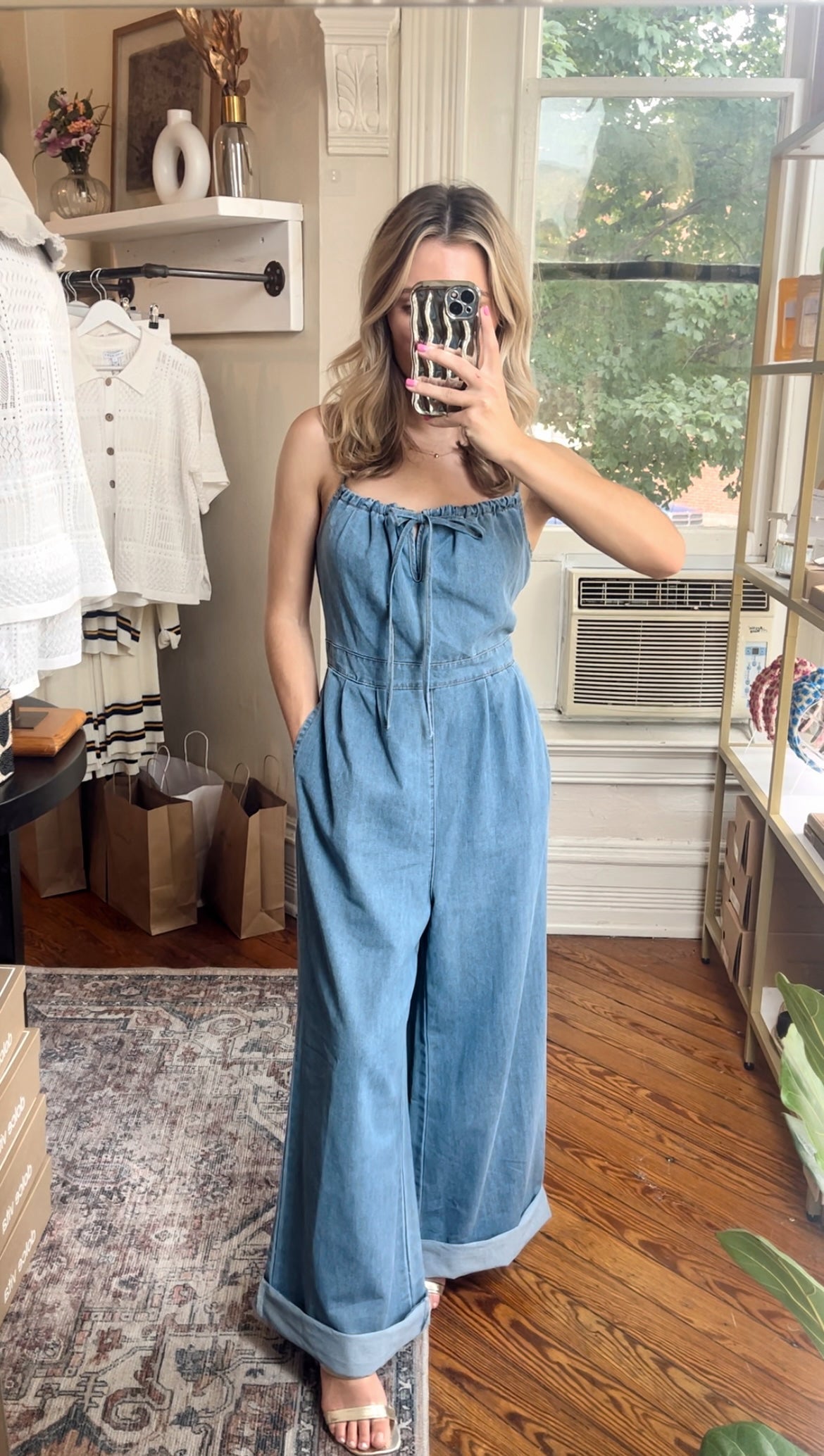 Bryson Flare Leg Romper- Denim