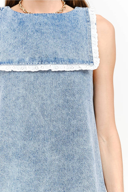 Nica Mina Dress- Light Wash