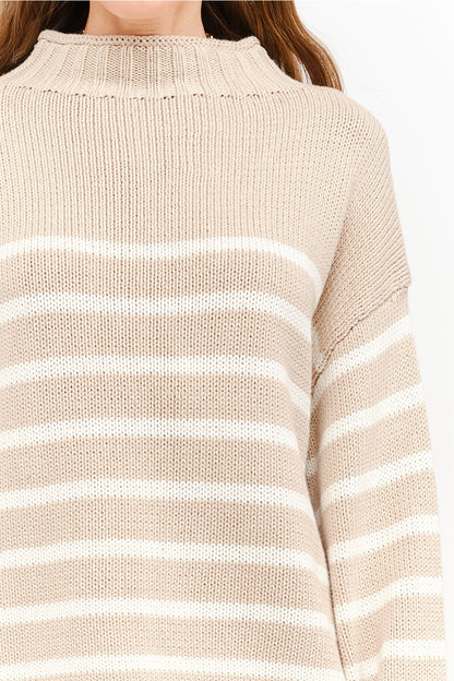 Noel Roll Neck Sweater- Cream