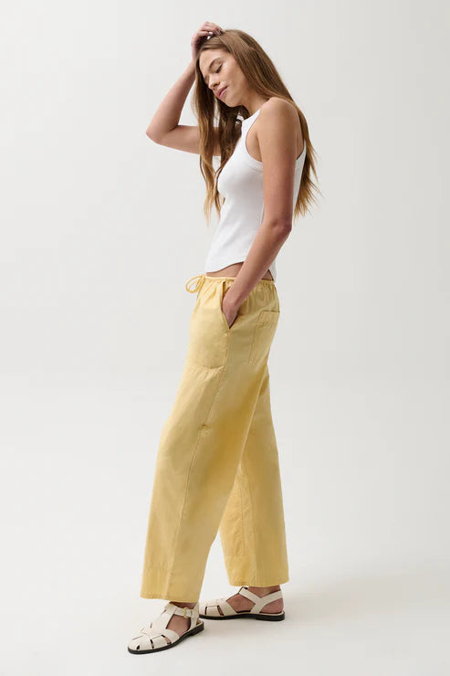 Theo Poplin Pant- Yellow Tumeric