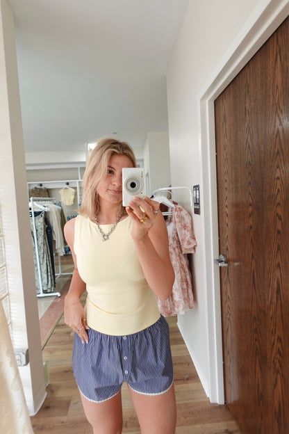 Sidney Knit Tank- Butter Yellow