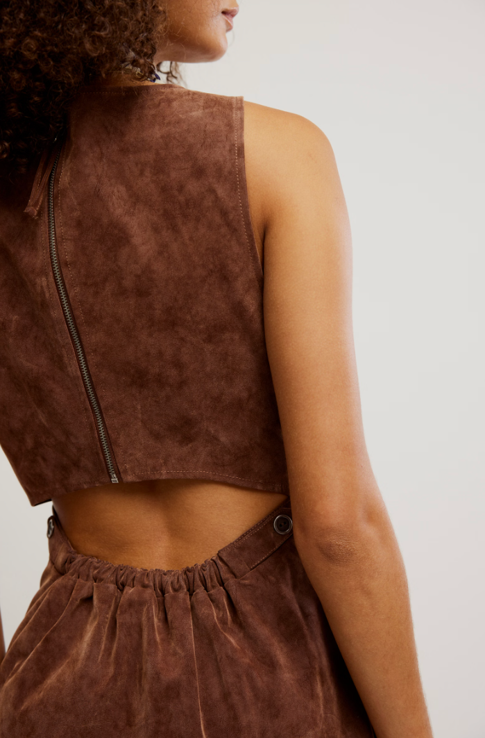 Atlas Suede Mini Dress-Chicory Coffee