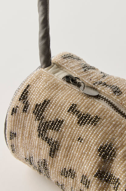 Bailey Beaded Barrel Bag-Ivory