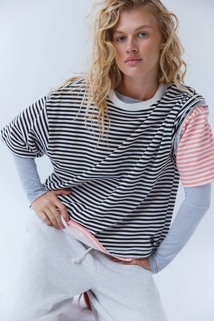 Tackle Tee- Court Striped Black