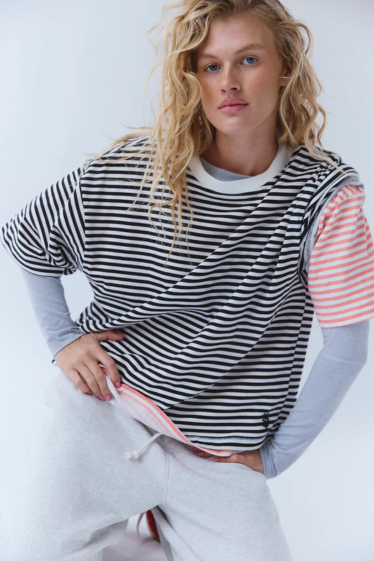 Tackle Tee- Court Striped Black