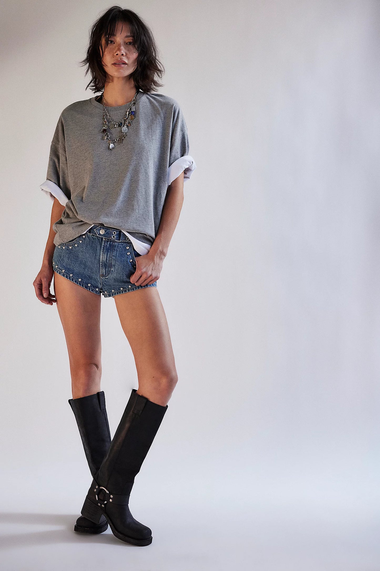 Perfect Oversized Tee- Heather Grey