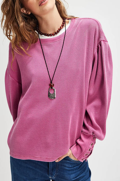 We The Free Lapis Cuff Long Sleeve- PlumDrop