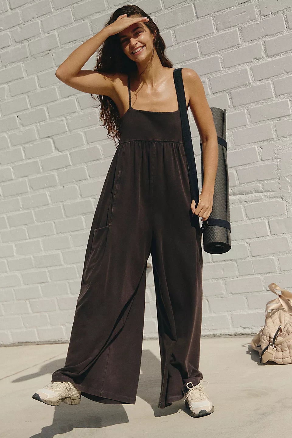 Hot Shot Strappy Onesie- Black