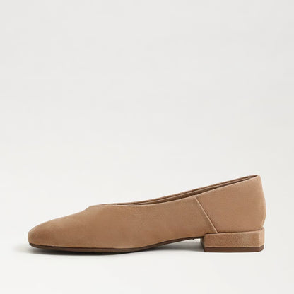 Kasey Square Toe Ballet Flats- Cyprus Tan Suede