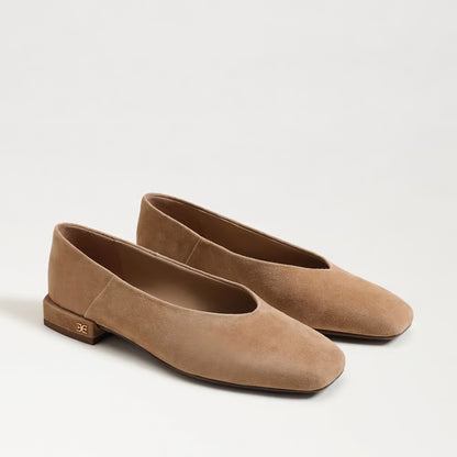 Kasey Square Toe Ballet Flats- Cyprus Tan Suede
