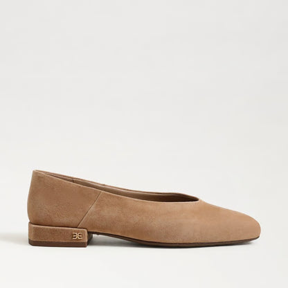 Kasey Square Toe Ballet Flats- Cyprus Tan Suede