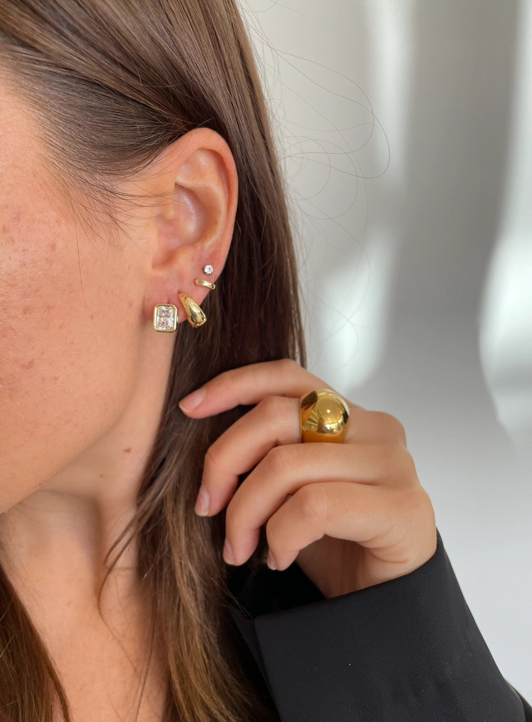 Stefani Gold Studs- Airotciv by Victoria