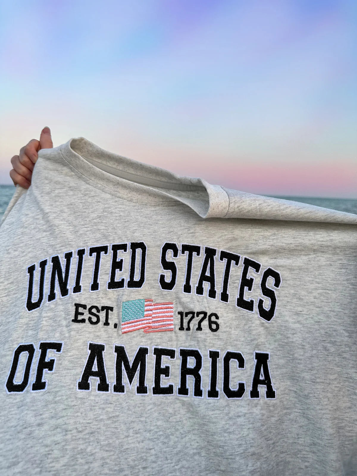 United States of America Tee- Pearl Grey