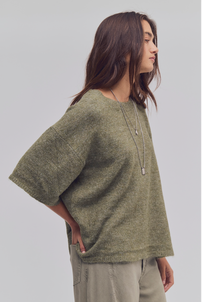 Margot SoftSpun Sweater Tee-Kalamata Melange