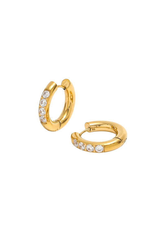 Pave Huggie Hoops- Hjane Jewels