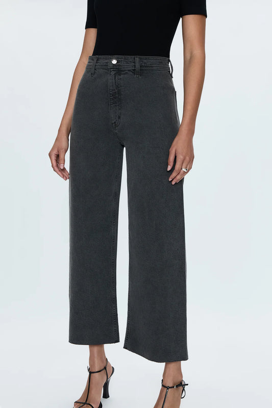 Penny Crop High Rise Wide Leg- Antique Graphite