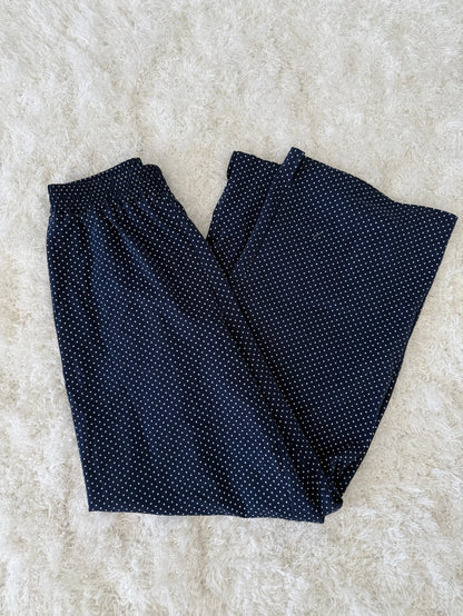 Pandering Pants- Navy Polka Dot