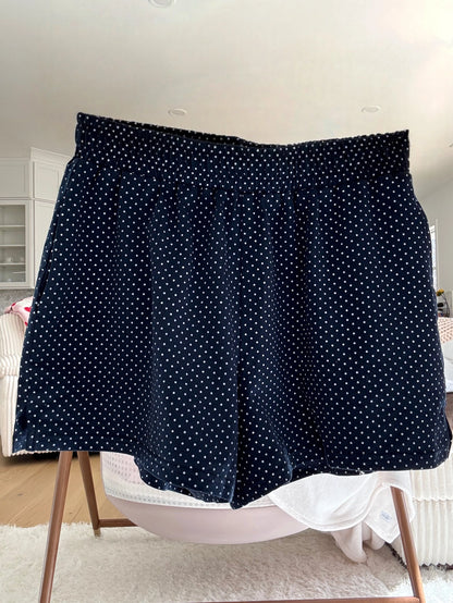 Pandering Shorts- Navy Polka Dot