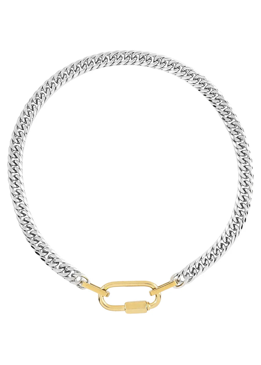 Soho Carabiner Necklace- Two Toned