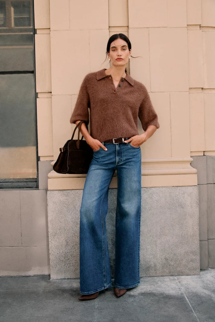 Vivian Mid Rise Wide Leg- Blue Depths